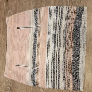 LOFT Striped Peach and Black Women's Skirt